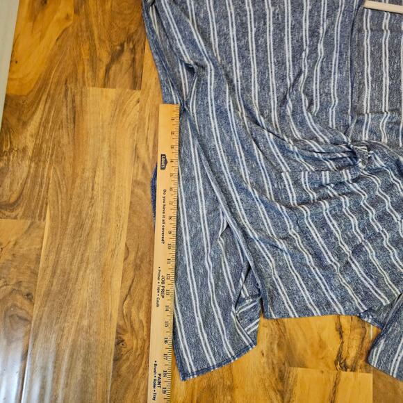 Anthropologie Soft Saturday/Sunday Barlia Blue Striped Boho Kimono w Pockets - Picture 10 of 12